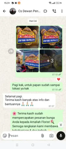 Testimonial Papan Bunga Pernikahan pasindangan